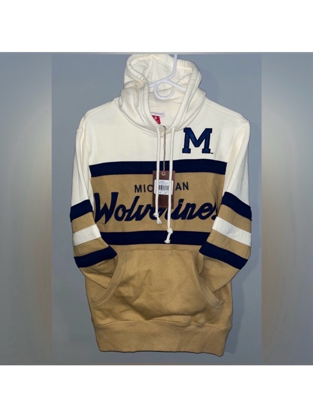 Mitchell Ness University Of Michigan Wolverines NCAA Head Coach Pullover Hoodie